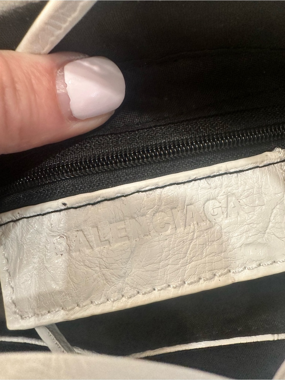White Leather Top-Handle Mini Bag - Picture 5 of 16